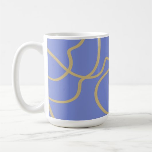 Linie Art: Gold auf Blue Kaffeetasse (Links)
