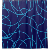 Linie Art in widersprüchlicher Blues Duschvorhang (Vorderseite)