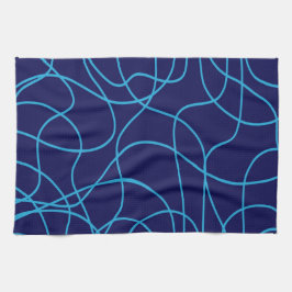 Linie Art in widersprüchlicher Blues Geschirrtuch