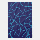 Linie Art in widersprüchlicher Blues Geschirrtuch (Vertikal)