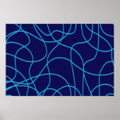 Linie Art in widersprüchlicher Blues Poster (Vorne)