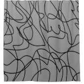 Linie Art: Schwarz auf Grau Duschvorhang (Vorderseite)