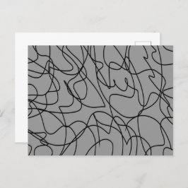 Linie Art: Schwarz auf Grau Postkarte
