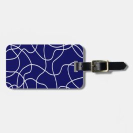 Linie Art: Weiß auf dunkelblau Gepäckanhänger