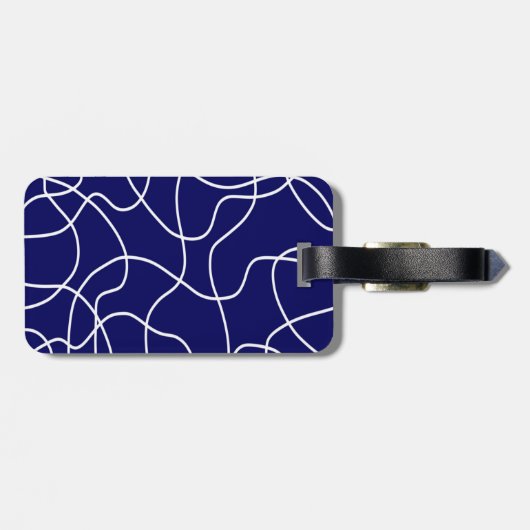 Linie Art: Weiß auf dunkelblau Gepäckanhänger (Rückseite horizontal)