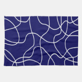 Linie Art: Weiß auf dunkelblau Geschirrtuch (Horizontal)