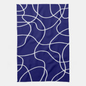 Linie Art: Weiß auf dunkelblau Geschirrtuch (Vertikal)