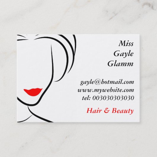 Linie Dame Visitenkarte (Vorderseite)