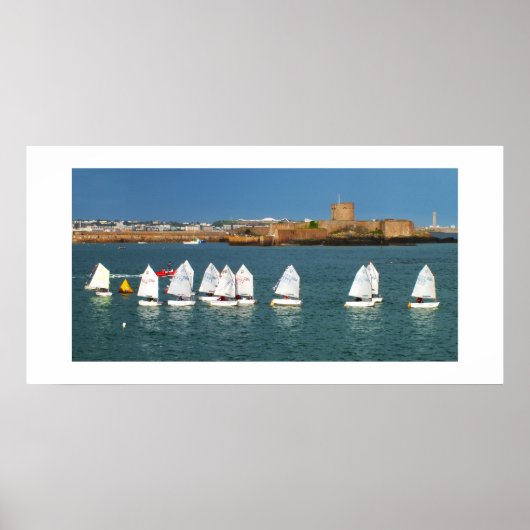 Linie der Optimist-Boote Poster (Vorne)