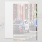 Linie der Polizeiwagen Briefpapier (Vorne/Hinten)