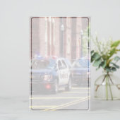 Linie der Polizeiwagen Briefpapier (Stehend Vorderseite)