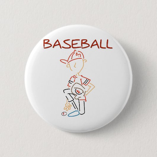 Linie, die Baseball zeichnet Button (Vorderseite)