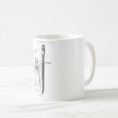 Linie, die Kaffee-Tasse zeichnet Kaffeetasse (VorderseiteRechts)