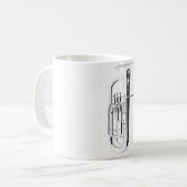 Linie, die Kaffee-Tasse zeichnet Kaffeetasse (Vorderseite Links)