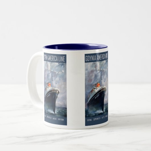 Linie Gdynias Amerika Zweifarbige Tasse (Vorderseite Links)