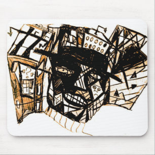 Linie Gesicht weiß Mousepad