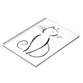 Linie gezeichnete schwarze Katze Notizblock (Linke Seite)