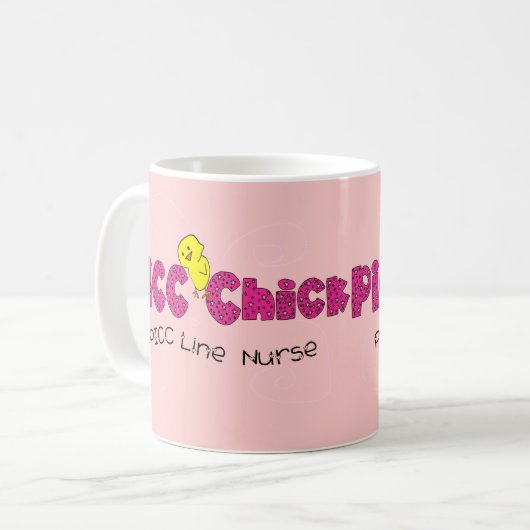 Linie Krankenschwester-Geschenke PICC Küken-PICC Kaffeetasse (Vorderseite Links)