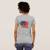 Linie Kunstdamen-T - Shirt der amerikanischen (Schwarz voll)