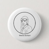Linie Porträt Amelia Earhart Button (Vorderseite)
