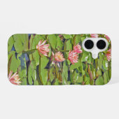 Linie rosa Seerosen iPhone 16 Hülle (Rückseite (Horizontal))