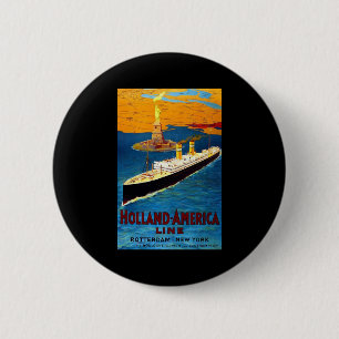 Linie Rotterdam New York Hollands Amerika Button
