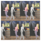 Linie Tanzen-Frauen mit Vorsicht-Zeichen 2,4" Stoff (Nahaufnahme)