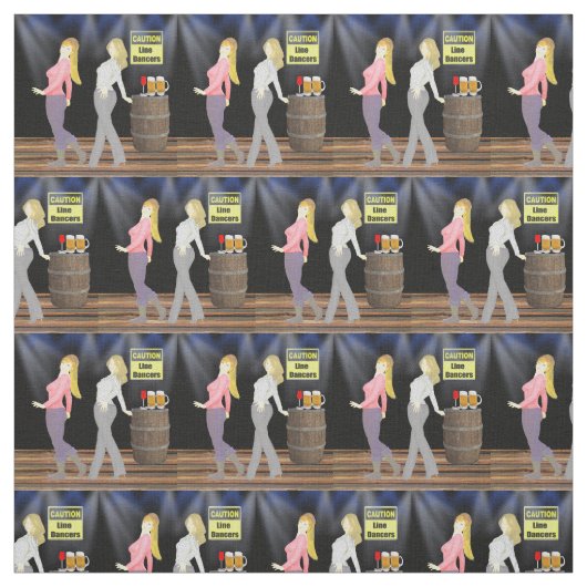 Linie Tanzen-Frauen mit Vorsicht-Zeichen 2,4" Stoff (Muster)