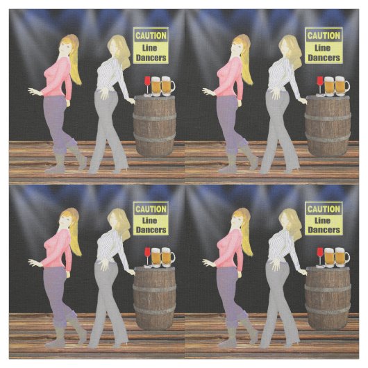 Linie Tanzen-Frauen mit Vorsicht-Zeichen 4,5" Stoff (Muster)