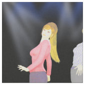 Linie Tanzen-Frauen mit Vorsicht-Zeichen 9" Stoff (Nahaufnahme)