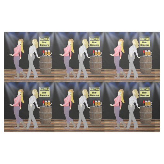 Linie Tanzen-Frauen mit Vorsicht-Zeichen 9" Stoff (Fat Quarter (45,7 x 55,9 cm))