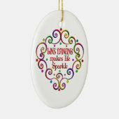 Linie Tanzen-Glitzern Keramik Ornament (Rechts)