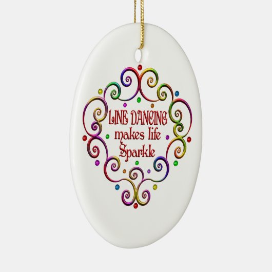 Linie Tanzen-Glitzern Keramik Ornament (Rechts)