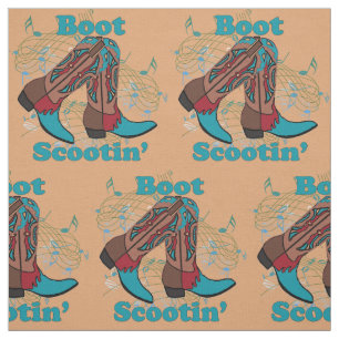 Linie Tanzen-Volkstanz-Cowboystiefel Scootin " Stoff