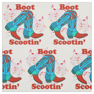 Linie Tanzen-Volkstanz-Cowboystiefel Scootin " Stoff