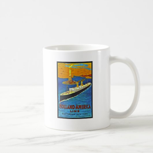 Linie Vintages Reise-Plakat Hollands Amerika Kaffeetasse (Rechts)