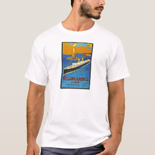 Linie Vintages Reise-Plakat Hollands Amerika T-Shirt