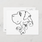 Linie Zeichnend großer Dane Head Postkarte (Vorne/Hinten)