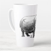 Linie Zeichnend Hippopotamus Schwarzweiß Milchtasse (Linke Ecke)