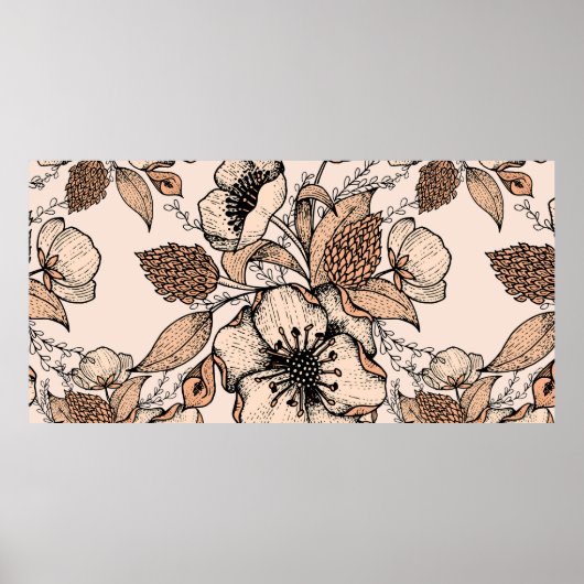 Linie zeichnend nahtloses Muster. Helle Farben. Vi Poster (Vorne)