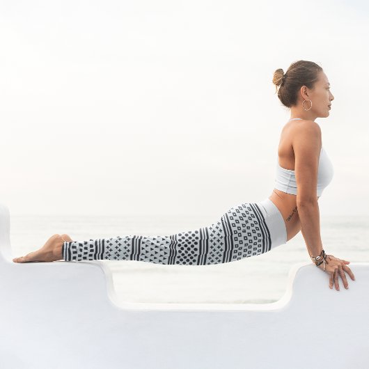 Linien Abstrakt Capri Leggings