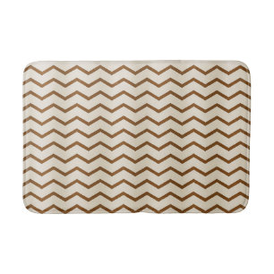 Linien Beige und Earthy Zigzag Badematte