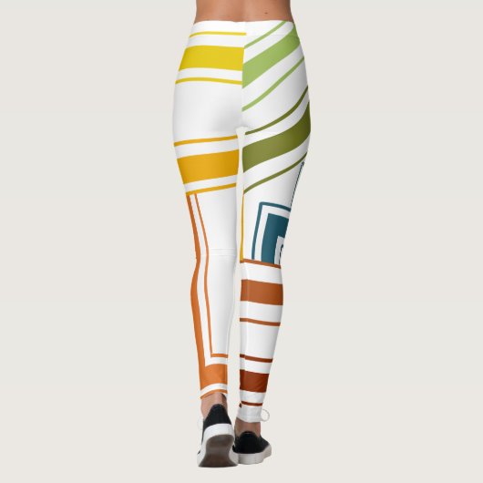 Linien der 70er Jahre Leggings (Rückseite)