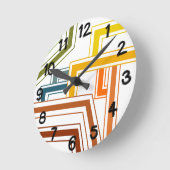 Linien der 70er Jahre Runde Wanduhr (Winkel)