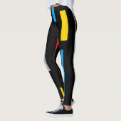Linien der geometrischen Primärfarben Mondrian Leggings (Links)