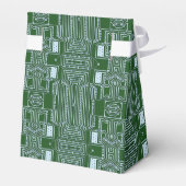 Linien der grünen weißen Computerplatine Geschenkschachtel (Rückseite)
