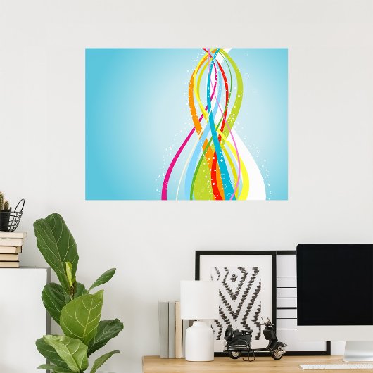 Linien der Regenbogenfarben Poster