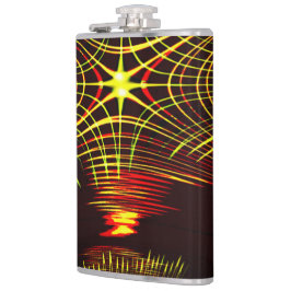 Linien, die sich in der Welle und Lichteffekt wied Flachmann