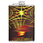 Linien, die sich in der Welle und Lichteffekt wied Flachmann (Vorderseite)