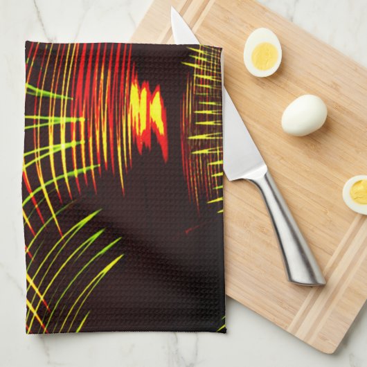 Linien, die sich in der Welle und Lichteffekt wied Geschirrtuch (Viertel Falte)